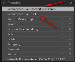 Virtuelle Kopien und Schnappschüsse in Lightroom