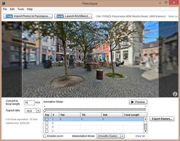Exporting panorams to video