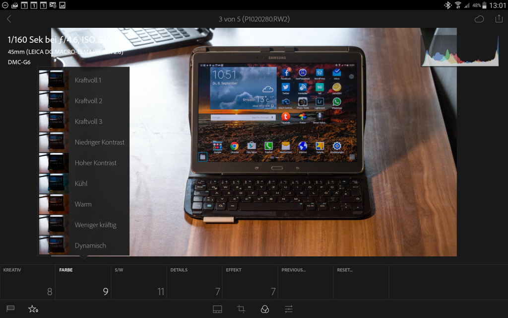 Lightroom Mobile auf Android