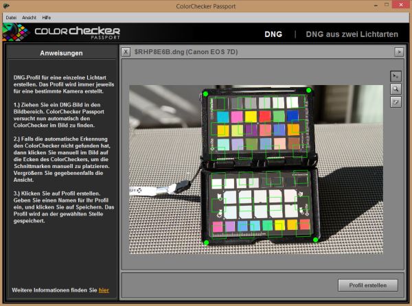 Kameraprofile mit X-Rite Colorchecker Passport erstellen