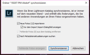 Lightroom Ordner synchronisieren schneller als Import