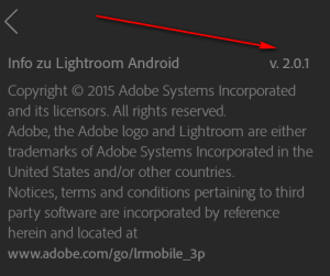 Lightroom Mobile 2.01 released