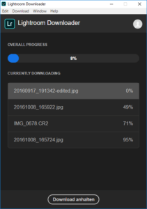 Lightroom Downloader App nur eine halbe Sache?