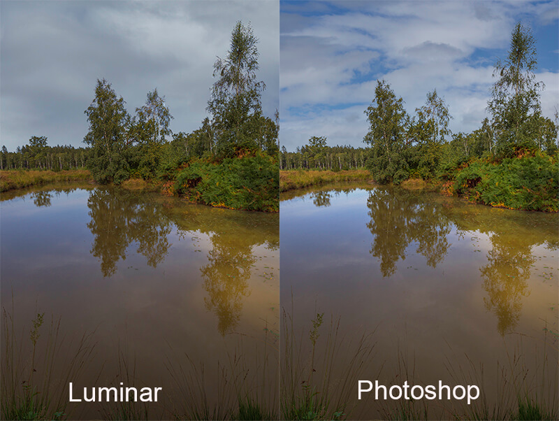Sky replacement in Luminar AI and Photoshop CC