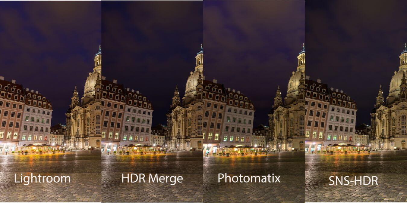 Comparison of HDR Tools HDR Merge, Lightroom, Photomatix and SNS-HDR