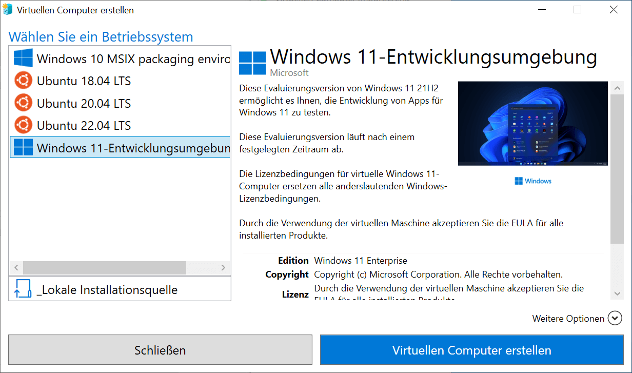 Software ausprobieren unter Windows 10 in virtuellen Maschinen