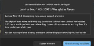 Luminar NEO mit kleinerem Update veröffentlicht