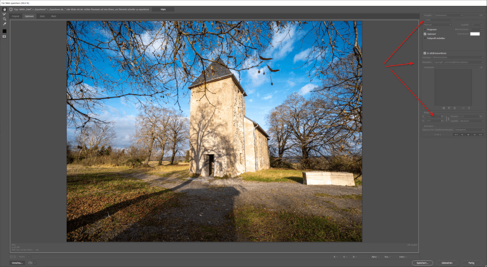 Reduce image size for web and social media