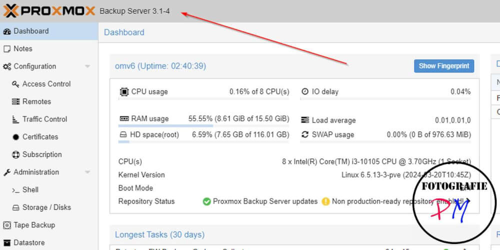 Openmediavault und Proxmox Backup Server Upgrade