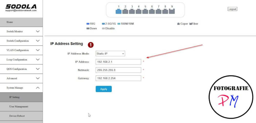 Sodola Managed Switch für 2.5 GBit Netzwerk