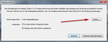 Sicherung von Lightroom