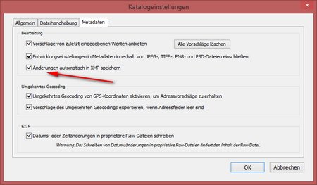 Lightroom und die XMP Dateien